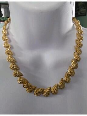 Vintage St John Goldtone Choker Style Necklace .luxury Designer 17"